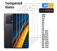 TEMU Conjunto de 4 piezas de Película de Vidrio Templado HD para Xiaomi POCO C65/C75/X3/X5/X6/F4/F5/F6/F5 Pro/F6 Pro/M3 Pro/M4 Pro/X3 Pro/X3 NFC/X5 Pro/X6 Pro Antirrayas, Fácil Instalación
