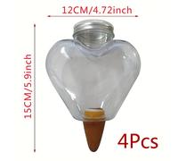 TEMU Conjunto de 4 piezas de Riego Automático de para Jardín, de Riego por Goteo Interior para Flores y Plantas en Macetas, Regadores Domésticos de 500 ml que riegan automáticamente unos 8 días