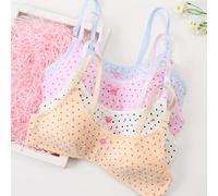 TEMU Conjunto de 4 piezas de ropa interior con , estampado de corazones completos, de moda, ropa interior cómoda y transpirable, con decoración de , adecuado para edades de 9 a 14 años