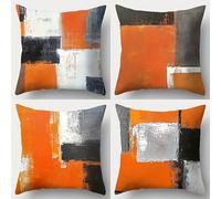 TEMU Conjunto de 4 piezas, para cojín de sofá, naranja , 17.7 pulgadas * 17.7 pulgadas, impresión en un , decoración del hogar, cubierta lumbar para sofá, la no el relleno del cojín