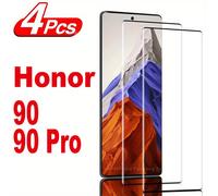 TEMU Conjunto de 4 protectores de pantalla de vidrio templado 3D CHEECHEE para Honor 90/90 Pro - Acabado , Cobertura Completa, Transparente, Protección Antirrayas