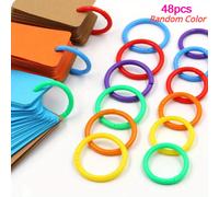 TEMU Conjunto de 48 Anillos de Plástico - Anillas Redondas y Coloridas de 15mm para Álbumes de Fotos DIY, Documentos de Oficina y Suministros de Encuadernación