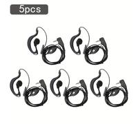 TEMU Conjunto de 5 Auriculares con Cable Baofeng con Micrófono, Auricular de Tubo Acústico de 2 Pines, Compatible con Radios Bidireccionales BF-888S - Negro y , Control de Ruido, Control por Botones