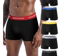 TEMU Conjunto de 5 calzoncillos para hombre, transpirables, suaves, elegantes y , bóxers para hombre, calzoncillos modernos para hombre