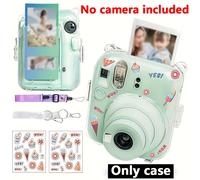 TEMU Conjunto de 5 Piezas de Transparente - para la Cámara Instax Mini 12, Rígida de PC con 2 Correas y Pegatinas (Transparente)