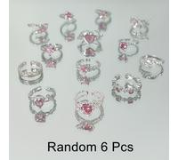 TEMU Conjunto de 6/10 piezas Anillo Y2K de Moda Rápida con Diseño de Nudo de y , Diamantes de Rosados, Anillo Ajustable para Citas , Joyería para Emparejar, Regalo