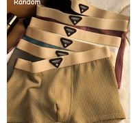 TEMU Conjunto de 6 bóxers para hombre - Pantalones cortos cómodos y transpirables de fibra de hielo, diseño fácil de color sólido, lavables a máquina para uso casual diario
