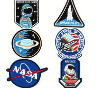 TEMU Conjunto de 6 Piezas de Nuevos Parches Termoadhesivos de Astronauta Espacial y , Aplicaciones de Poliéster Azul para Reparación y Personalización de Ropa