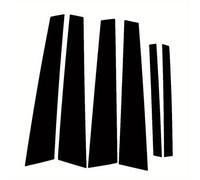 TEMU Conjunto de 6 piezas para BMW E46 sedán de 4 puertas 1998-2005 - Pegatinas decorativas negras brillantes para postes, cubierta lateral de puerta y molduras de ventana