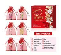 TEMU Conjunto de 6 Sets/ de Labial y Crema de Manos Tarjeta de Agradecimiento y Bolsa de Regalo de Hilo Regalo de Año Navidad para Invitados Regalo de San Valentín para Mujeres