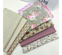 TEMU Conjunto de 7 piezas de tela floral vintage de 40*50cm/15.7*19.7 pulgadas, hechos a DIY, artesanías de ropa, ropa de muñecas y paquete de tela pre-cortada para costura y patchwork DIY