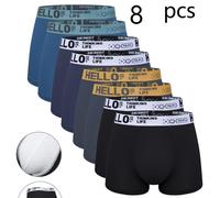 TEMU Conjunto de 8 bóxers para hombre, cómodos y transpirables, suaves y fáciles de poner, deseándote y paz las fiestas, talla grande