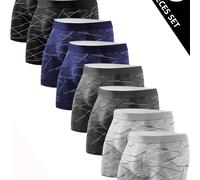 TEMU Conjunto de 8 calzoncillos para hombre, bóxers largos deportivos para hombre, cómodos, suaves, individuales, modernos, calzoncillos fáciles para hombre