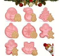 TEMU Conjunto de 8 cortadores de galletas festivos de Navidad: Hombre de jengibre, Árbol de Navidad, , Papá Noel, Campanas, , Navidad - para hornear delicias