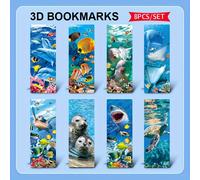 TEMU Conjunto De 8 Marcapáginas 3D: , Dinosaurios, , Gatos, Perros, 6