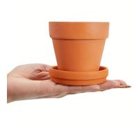 TEMU Conjunto De 9 Macetas Pequeñas De Terracota De 3 Pulgadas Con Platillos Para Suculentas, Macetas Con Agujeros De Drenaje Para Plantas De Interior Y Exterior, Cactus, Proyectos Y Manualidades.