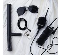 TEMU Conjunto de accesorios de anime y - Gadgets de cosplay unisex con temática policial, material plástico duradero, sin - Silbato, gafas, , esposas, walkie-talkie - Colección especial amarilla