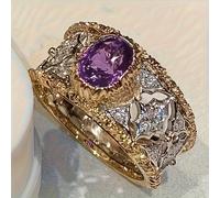 TEMU Conjunto de Anillos de Cara Ancha con Pavé Micro-Exquisito y Sintético , Joyería Elegante para Dama como Regalo de o Aniversario de Boda