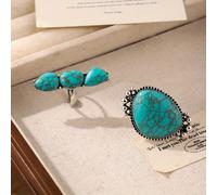 TEMU Conjunto de anillos de dos piezas en estilo bohemio para mujer