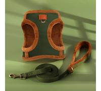 TEMU Conjunto de arnés para mascotas de forro polar con diseño ajustable en colores vintage, adecuado para perros medianos y pequeños, sin batería