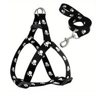 TEMU Conjunto de Arnés y Correa de Nylon Ajustable para Perros - Ajuste con Diseño de para Pequeñas a Medianas, Material Duradero y , Hebilla de Control Fácil