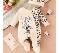 TEMU Conjunto de Body con de Oso Tierno y Gorro para /Otoño, Tela y Cómoda, Ropa para Niñas Ideal para Actividades al Aire Libre