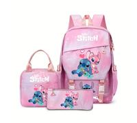 TEMU Conjunto de Bolsas para Mujer Serie Stitch Disney, Set de 3 Mochilas de Dibujos Animados en Tela Oxford, Regalo para Viajes al y Uso Diario
