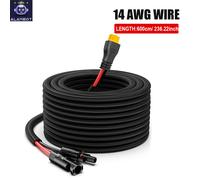 TEMU Conjunto de cables de conexión MC4 a XT60 de 14AWG con fibra de vidrio - Longitudes de 300cm, 450cm y 600cm - Ideal para tableros de baterías, cargadores de coches y motocicletas