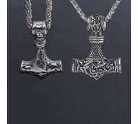 TEMU Conjunto de Collar Vikingo Vintage de 2 piezas para , Conjunto de Collar con Colgante Gótico de Moda, Accesorio de Moderno, Regalo de San Valentín y