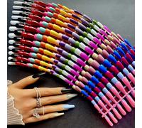 TEMU Conjunto de Combinación de Placas Largas para Uñas Colores , Uñas Falsas Largas de T para Baile, Maquillaje Diario con Uñas Postizas al , Uñas Falsas de Color Real Terminadas, Sin Decoloración