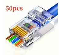 TEMU Conjunto de conectores RJ45 Cat6 Cat5E de 35/50/65/80/100/145 piezas, dorados, , 8P8C, para cableado de red Ethernet modular UTP, para cables sin y estándar, regalo para /Pascua/niño/novia