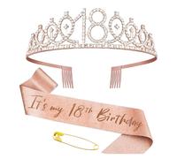 TEMU Conjunto de Corona y Banda de Satén para de 18 Años, Decoración para Fiestas, Regalo Sorpresa de , Accesorios Fotográficos para Halloween, Navidad