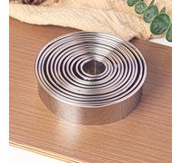 TEMU Conjunto de cortadores de galletas de acero inoxidable, 12 aros redondos para hornear para repostería, galletas y masa - Cortadores circulares multiusos reutilizables para magdalenas y rosquillas