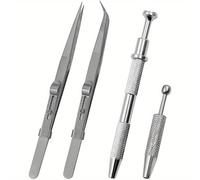 TEMU Conjunto de de joyas: 1 pinza para gemas, 2 pinzas, 1 pinza corta para gemas - requiere energía