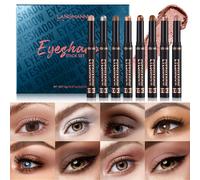 TEMU Conjunto de de Ojos Impermeable LANGMANNI de 8 Colores - Duradero, Pigmentación, Brillantes y Mate en Marrones Neutros con Esqualano Vegetal para un Natural