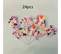 TEMU Conjunto de Decoración para de la Serie Disney Mouse, 24 piezas - Tarjetas de Inserción para Decoración de Fiestas con y Minnie, Suministros para Decoración de adecuados para uso familiar