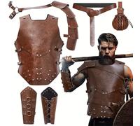 TEMU Conjunto de Disfraz de Vikingo Medieval para Halloween, 5 Piezas, Accesorios para Representaciones y Fiestas