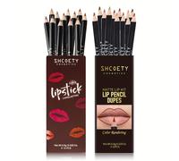 TEMU Conjunto de Dos Piezas de Delineador Labial de 24 Uds para Uso Diario, Desvanece Fácilmente, Resistente y Antitinte, Lápiz Labial Mate en Colores Naturales Duradero Sin Decoloración