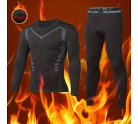 TEMU Conjunto de dos piezas de larga con forro polar de ciencia ficción, ropa interior térmica deportiva para hombre, ideal para actividades al aire libre.