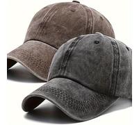 TEMU Conjunto de Dos Piezas Gorra de Béisbol de Mezclilla con Pico de /Verano Versátil Vintage Top Desgastado