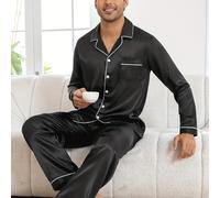 TEMU Conjunto de dos piezas para hombre que un cárdigan de larga de color liso y pantalones largos para dormir