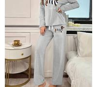 TEMU Conjunto de dos piezas para mujer casual, adorable, elegante y versátil, con top de rayas con diseño de dachshund, corte slim y , chic y moderno. top de larga y pantalones con pajarita.