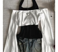 TEMU Conjunto de Dos Piezas para Mujer Casual y Moderno con Cuello Halter en Bloque de Color