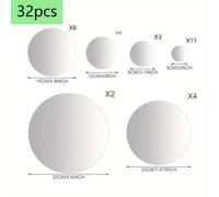 TEMU Conjunto de espejos circulares grandes de 32 piezas, pegatina de pared de espejo acrílico 3D para dormitorio y baño, decoración de de TV en la habitación, decoración desmontable 3D para el hogar