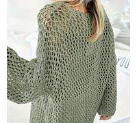 TEMU Conjunto de estilo 2025 con desarrollo dirigido, que una blusa de malla grande con cuello en V y color liso, diseñada para un corte holgado, ideal para ir al trabajo y combinar con otros prendas.