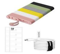 TEMU Conjunto de Gestión de Cables Nearockle de 90 piezas: Etiquetas para Cables y de Silicona, 30 Reutilizables + 60 Etiquetas para Cables, Organización de Cables para Viajes, Hogar y Oficina