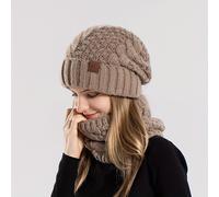 TEMU Conjunto de Gorro y Bufanda de Invierno para Mujer - Gorro Polar Resistente al Frío con Orejeras, Jersey , Marrón, para al , Ropa Casual
