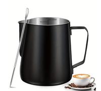 TEMU Conjunto de Jarra de Acero Inoxidable para Espumar Leche - Jarra de 12oz/20oz con Medidas Precisas para Café, , Latte - Bolígrafo Decorativo (350ml/600ml)