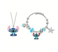 TEMU Conjunto de joyas hawaianas Stitch - Collar y pulsera , regalo de playa para mujeres y niñas, accesorios con temática de .