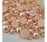 TEMU Conjunto de Joyería para Novias y San Valentín con Acabado como Caramelo, Tamaño de 3-10mm 25g alrededor de 500 piezas Media Redonda ABS | Aretes Vintage para Boda y Día de la /Regalos